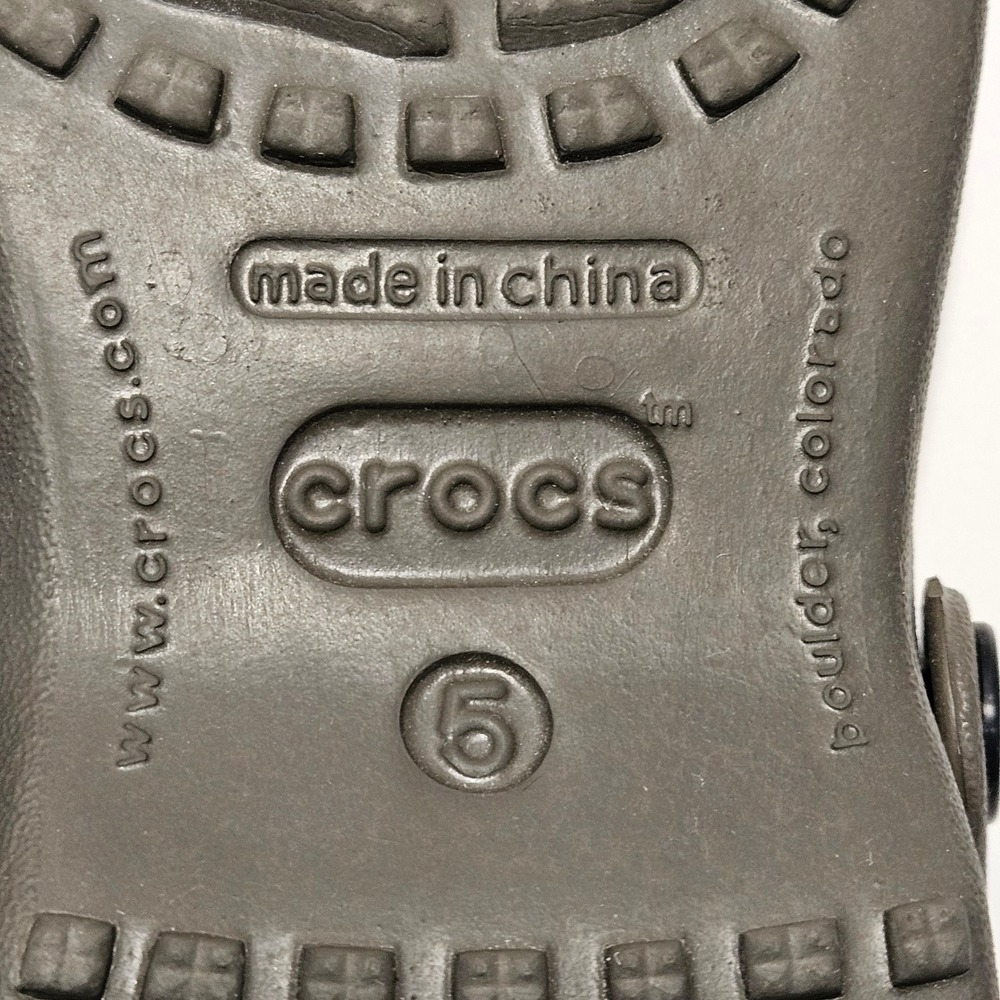 Crocs Cleo Women 5 Olive Green Grey Pink Dual Strap Comfort Slide Sandals - Picture 8 of 8